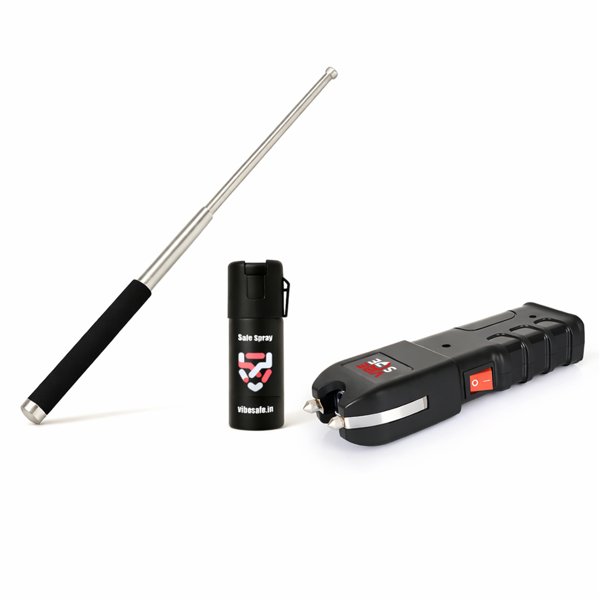 VibeSafe Combo – Volt Blazer 2.0, Pepper Spray & Instinct Baton