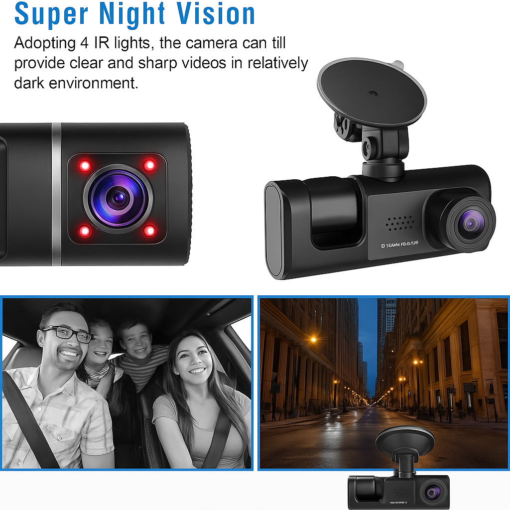 RoadSnap WiFi – HD 1080P Dash Cam with App Control & Night Vision