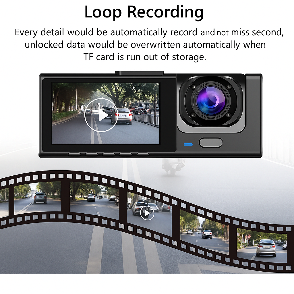 RoadSnap WiFi – HD 1080P Dash Cam with App Control & Night Vision
