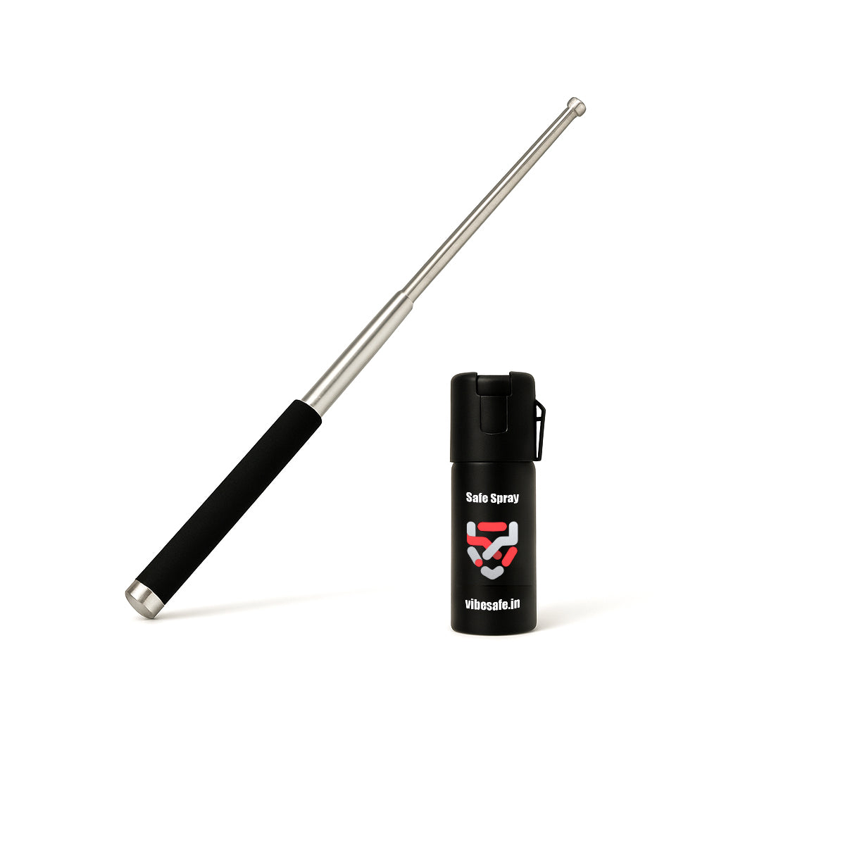 Vibesafe Combo - Pepper Spray + Steel Baton
